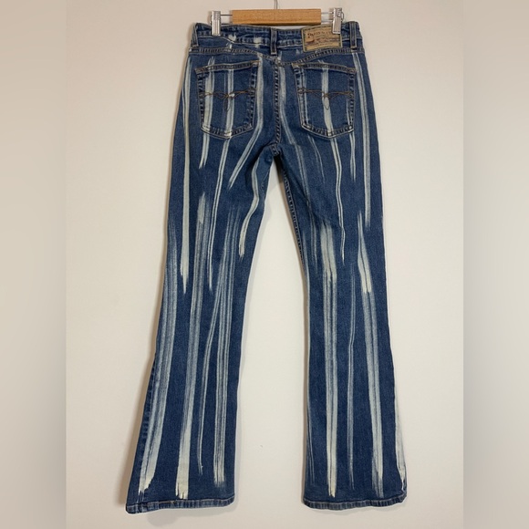 Paris Blues Womens Jeans Size 5 Blue Paint Splashed Flare Leg Denim Bottoms Y2K - Picture 8 of 13